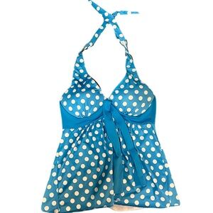 Blue Polka Dot Halter Top